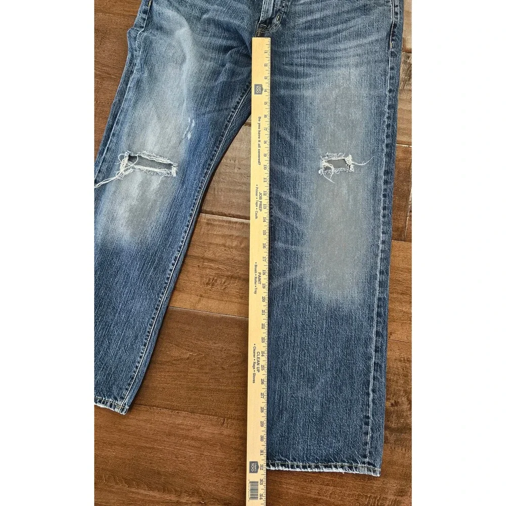 Distressed American Eagle Mens Skater Boot Jeans 36x32 Blue Distressed Bootcut